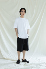ONE TUCK BERMUDA PANTS BLACK (6561071497334)