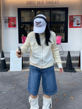 ビーイングエコフレンドリーハーフデニムパンツ