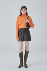 ホールガーメントカシミアタートルネックニット / Whole Garment Cashmere Turtleneck Knit [Orange]