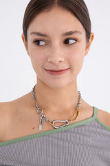 ヘビーアンドチャンキーミックスチェーンネックレス/[Unisex] Heavy and chunky mix chain necklace