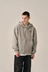BOTTOM LESS HOOD ZIP-UP - GRAY