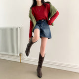 [BELLIDE MADE] MULTI-Half CROPED PLAIN LONG SLEEVE