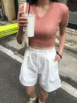 アリスVネックハーフニット