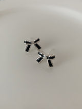 [925silver] And ribbon earrings