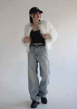 ホワイトファージャケット/white fur jacket