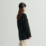 WHATTHE Q.M刺繍長袖Tシャツ/WHATTHE Q.M Embroidered L/S Tee Black