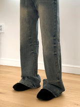 Chilla Cat Washing Y2K Semi Bootcut Denim Pants
