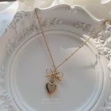 Vintage Gold Heart Layered Necklace