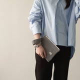  Oxford simple line strap pouch - dim gray