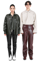 ECO leather oversize shirt (6539904450678)