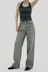 シャーリングホルターネックスリーブレス / Shirring halterneck sleeveless (5color)