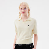 モノチェリーオープンカラーニット / MONO CHERRY OPEN COLLAR KNIT [IVORY]