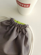 Two tone string pouch - dim gray L