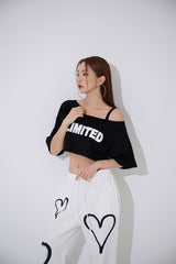 アンフッテッドオフショルダークロップTシャツ / TOP(9363) Unfooted Off Shoulder Crop