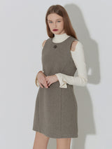 MINIMAL SIMBOL DRESS -BEIGE GRAY (6642706776182)