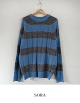 Stripe Extended Sleeve Knit Top (3color) (6598830063734)