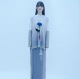 ブルーローズレイヤードTシャツ/0 6 blue rose layered t-shirt