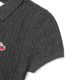 SMALL CHERRY CABLE KNIT DRESS [MELANGE GRAY]
