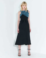 チェーンリンクレイヤードドレス / Chain Link Layered Dress _ Teal