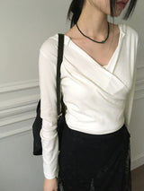 Chey draped wrap cropped hooded sweatshirt