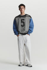 COLOR BLOCK SWEAT SHIRT (blue mix)