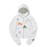 KIRSH X MISAKI KAWAI ARTWORK POINT HOODIE ZIP UP [WHITE]