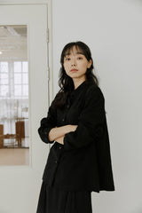 リネンベストシャツ / linen vest shirts black