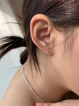 [92.5silver] dot heart piercing (2size)