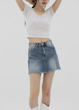 ショートスリーブクロップUネックTシャツ/Short Sleeve Cropped U-neck T-shirt (5color)