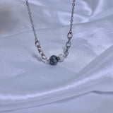 Black printed marble necklace
