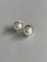 [92.5silver] ビッグクリップパールピアス