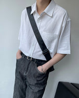 リネンバイオショートスリーブシャツ / UN275 Linen Bio Short-Sleeved Shirt (4 colors)
