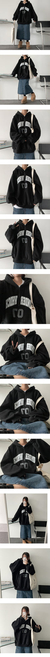 Under Raz Boxy Fleece Half Zip-Up Hood