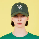 Monogram Applique Over Fit Washing Ball Cap Green