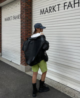 （UNISEX）ネブハイネックレザーブルゾン