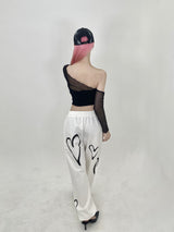 サマーウェーブメッシュトップ/432. Summer wave mesh top (bk, wh, pk)