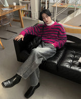 レッドドライデニムパンツ/Red dray denim