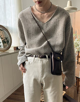 V-Neck Extended Sleeve Knit Top (6595753902198)