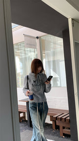 First Angora Letterang Hooded Knit
