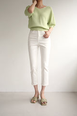 フラットクロップジーンズ / FLAT CROP JEANS / SLIM STRAIGHT PANTS