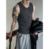 [MUSCLE FIT] Double cutting sleeveless(3color)