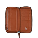 クロコダイルエンボラージウォレット/CROCODILE EMBO LARGE WALLET-TAN BROWN