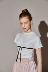 Ribbon Shirring Top White