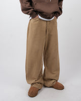 リープワイドピーチナッピングコットンパンツ/leap wide peach napping ccotton pants 2color