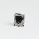 スクエアハートピアス/Square Heart Earrings_Silver