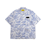 プリントリネンブレンドショートスリーブジャケット/[UNISEX] Printed Linen-Blend Short-Sleeved Jacket (White)