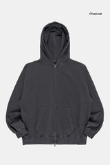 Stay pigment washed hood zip-up