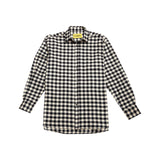 [UNISEX] Oversized Drawstring Checked Shirt (BLACK) (6655762858102)