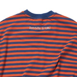 エンブロイダリーストライプロングスリーブ / EMBROIDERY STRIPE LONG SLEEVE blue/orange