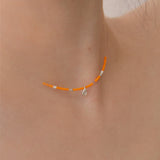 ヌードグラスビーズネックレス / Nude Glass Bead Necklace (10color)